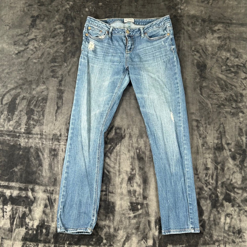Aeropostale Bayla Skinny Jeans Womens 9/10‎ Short Blue Distressed Low Rise Denim